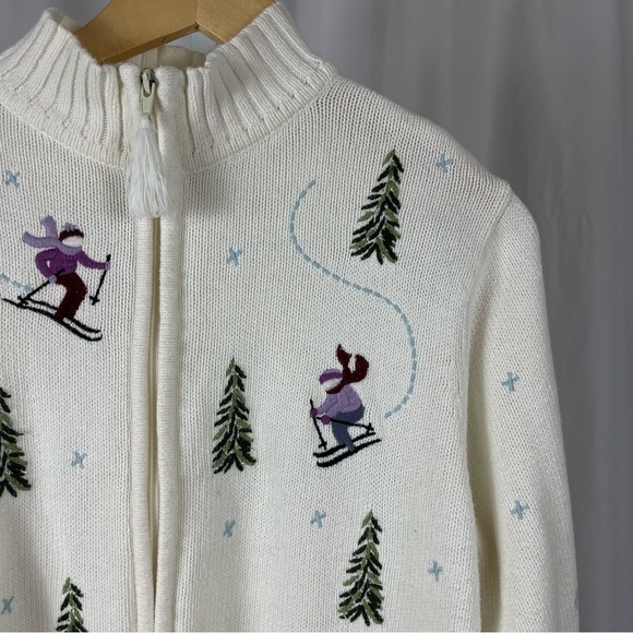 Traditions Medium Ramie Cotton Embroidered Winter Snow Skiing Ice Skate Jacket - Picture 8 of 8